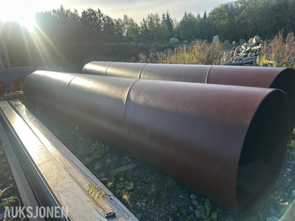 Stålrør/ kulvert rør 2 stk, 6 meter lange, 1000mm diameter