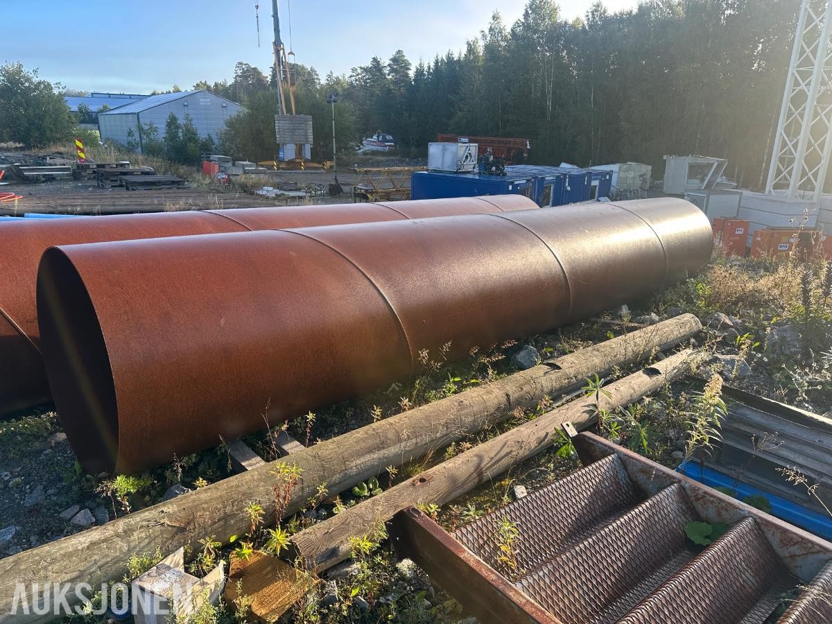 Stålrør/ kulvert rør 2 stk, 6 meter lange, 1000mm diameter