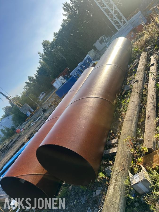 Stålrør/ kulvert rør 2 stk, 6 meter lange, 1000mm diameter