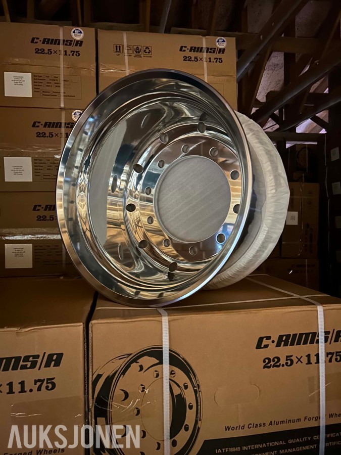 4 stk. C-Rims aluminiumsfelger 7.50x19.5 – ubrukte – polert
