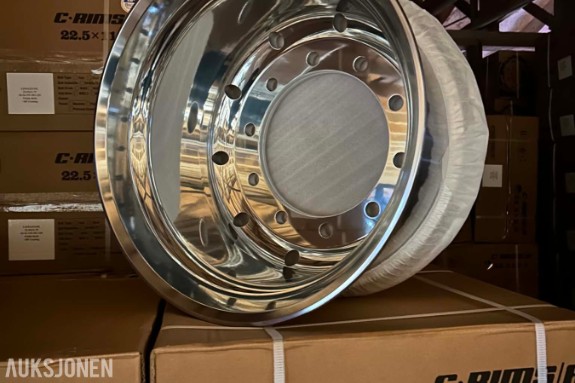 4 stk. C-Rims aluminiumsfelger 7.50x19.5 – ubrukte – polert