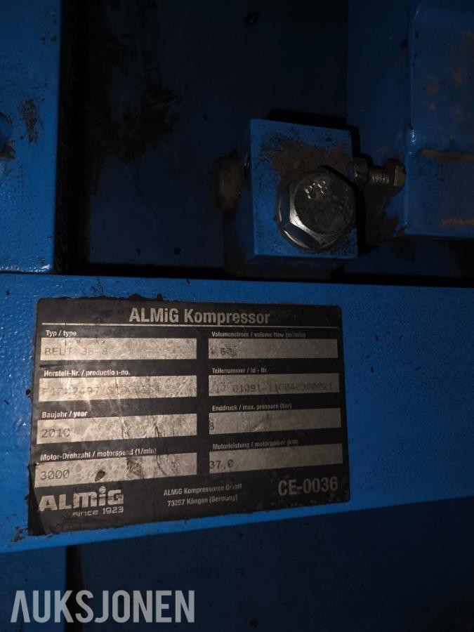 2010 Almig kompressor 38-8 Belt 38-8