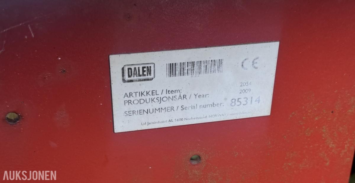 2009 DALEN VEDMASKIN 2054 MED STOKKEBORD, TRANSPORTØR OG FLISVIFTE