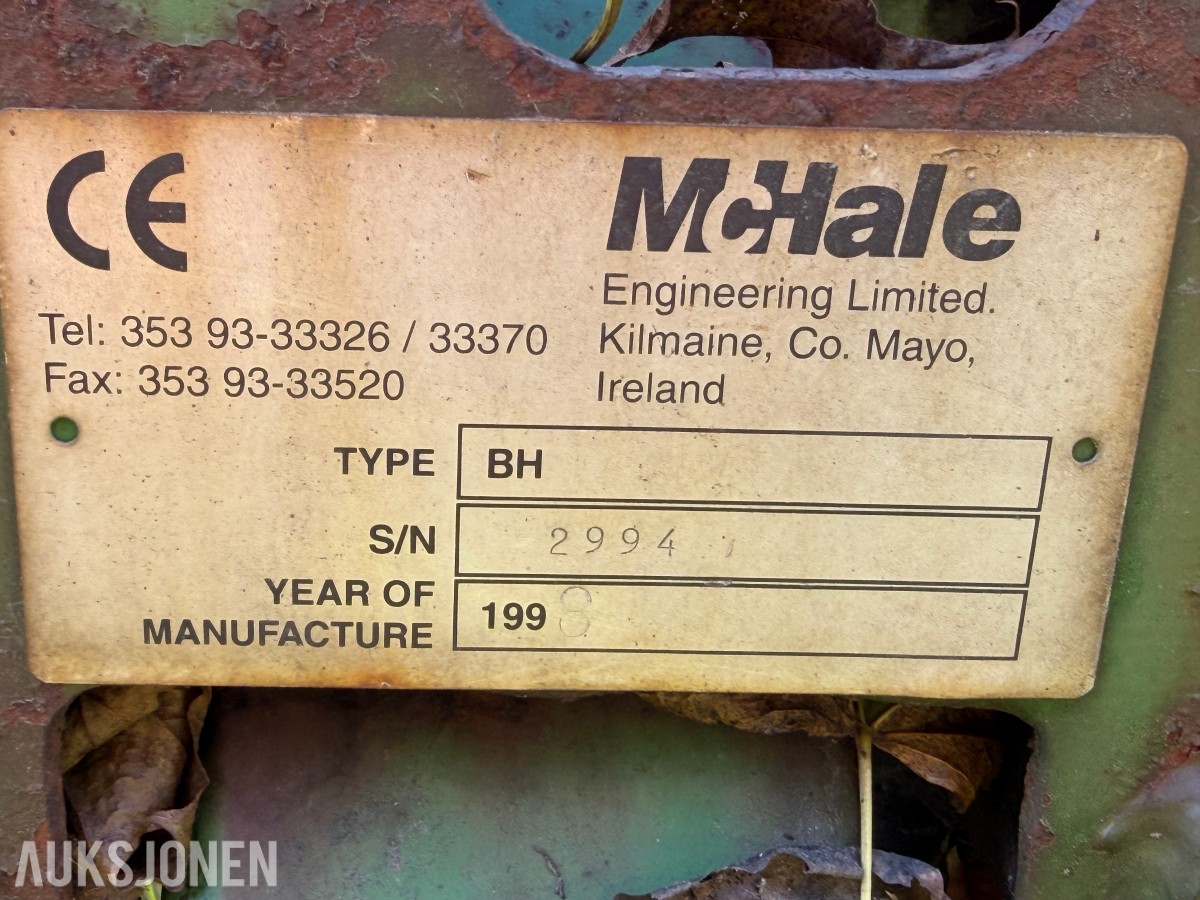 1998 MCHALE BH RUNDBALLELØFTER - HYDRAULISK - TRIANGELFESTE