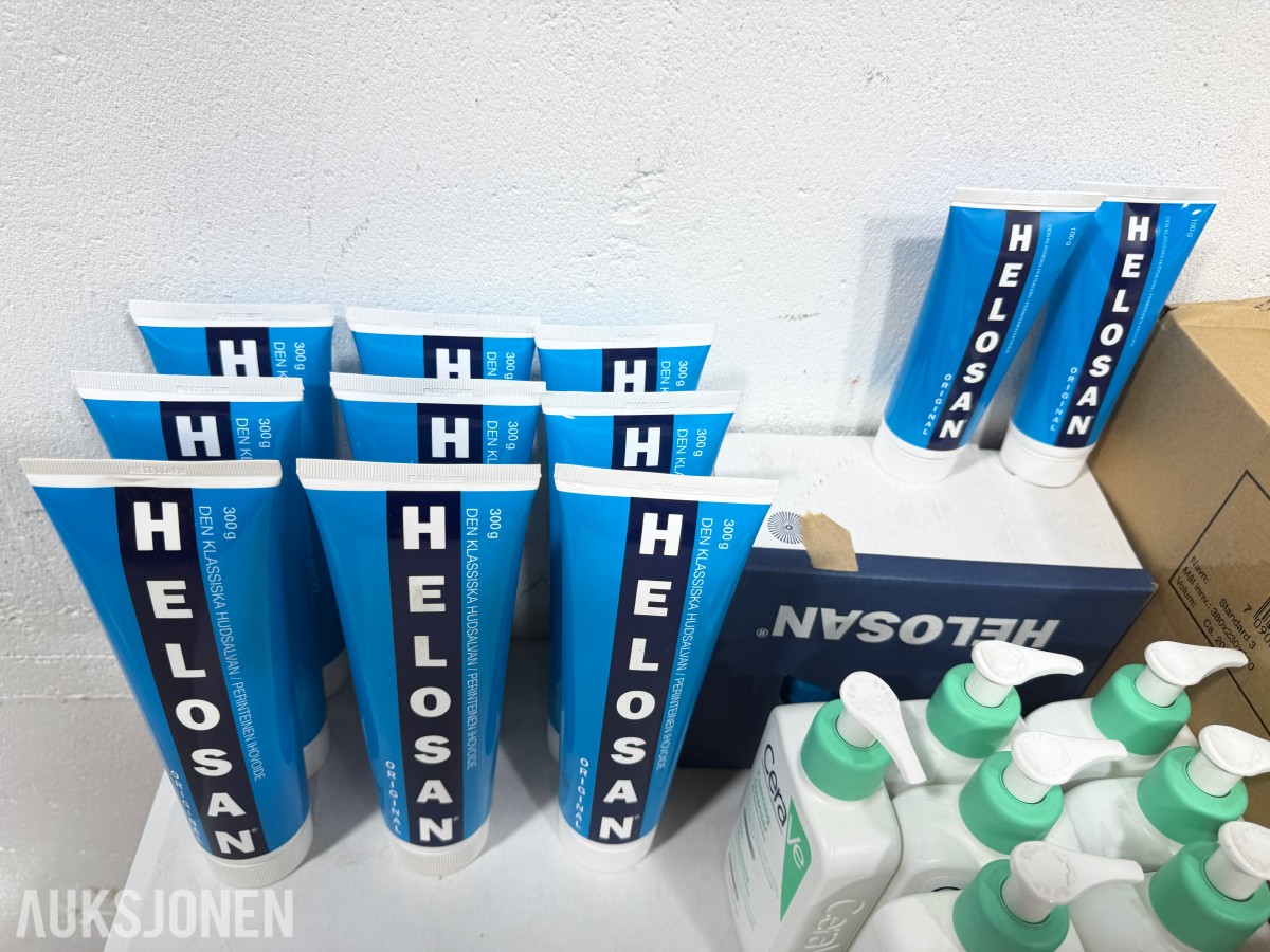 Stort parti med hudpleie, ansiktspleie og kroppspleie