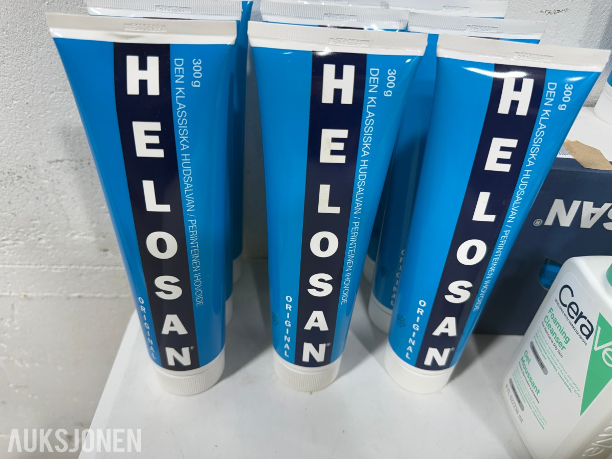 Stort parti med hudpleie, ansiktspleie og kroppspleie