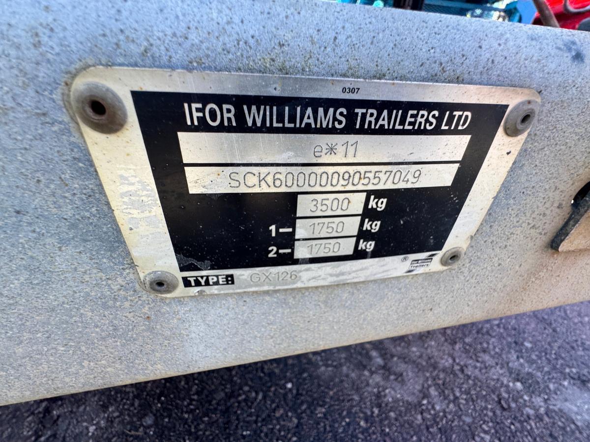 2009 Ifor Williams GX126 maskinhenger – 3 500 kg