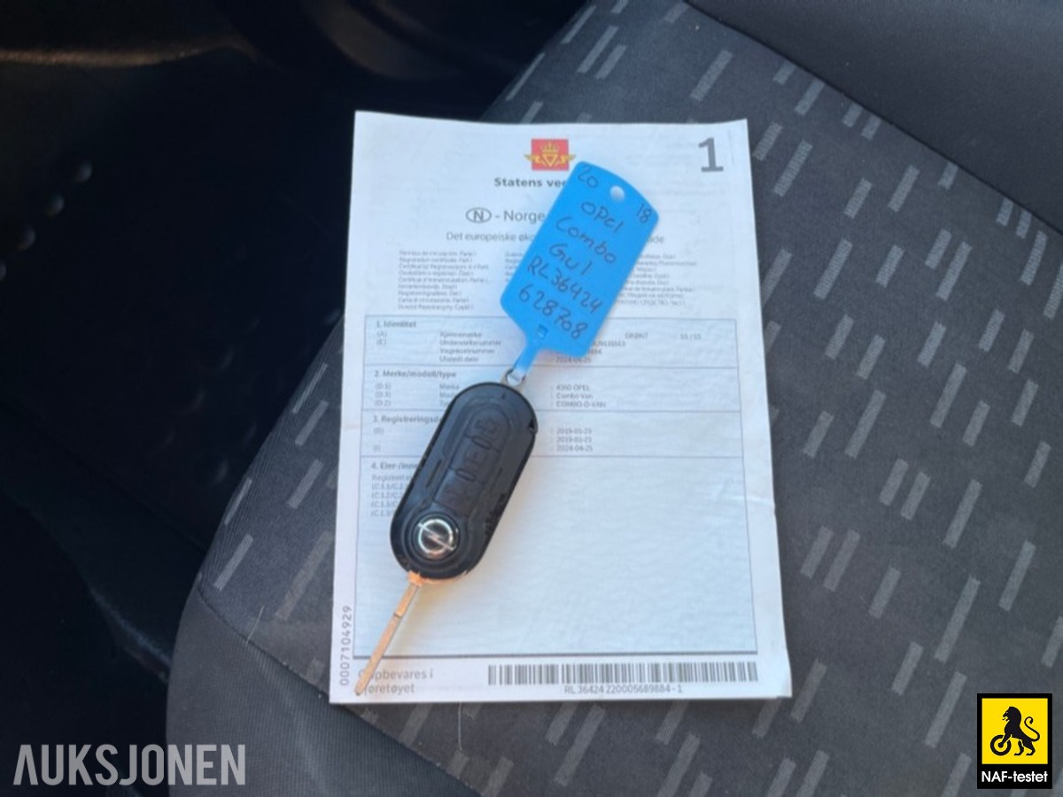 2018 OPEL COMBO 1.2 D 95 HK SKYVEDØRER PAKSENSORER AC 