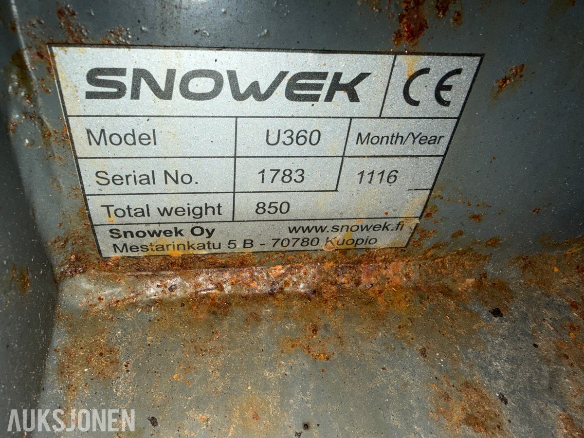 2016 Snowek U360 brøyteskjær, 850 kg