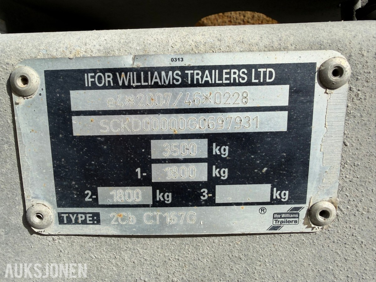 2016 Ifor Williams CT167 Vippeplanshenger - Nylig servet