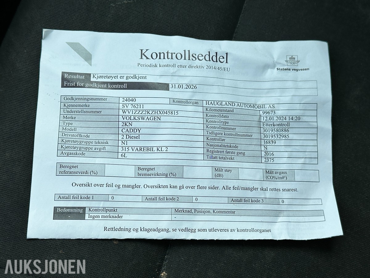 2017 Volkswagen Caddy Maxi 2,0 TDI 122hk 4Motion Repobjekt, WEBASTO/HENGERFESTE, 120663km