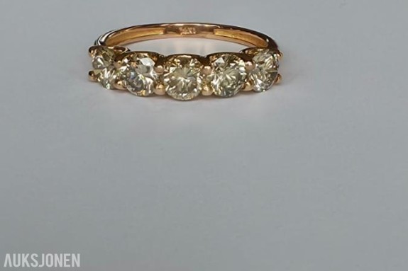1.72CT ALLIANSE DIAMANTRING I 14K GULL. NATURLIGE DIAMANTER! TAKSTBREV OG SERTIFIKAT!