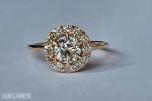 0.82CT DIAMANTRING I 14K GULL. NATURLIGE DIAMANTER! TAKSTBREV OG SERTIFIKAT!