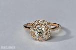 0.82CT DIAMANTRING I 14K GULL. NATURLIGE DIAMANTER! TAKSTBREV OG SERTIFIKAT!