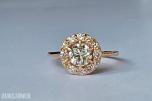 0.82CT DIAMANTRING I 14K GULL. NATURLIGE DIAMANTER! TAKSTBREV OG SERTIFIKAT!