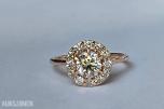 0.82CT DIAMANTRING I 14K GULL. NATURLIGE DIAMANTER! TAKSTBREV OG SERTIFIKAT!