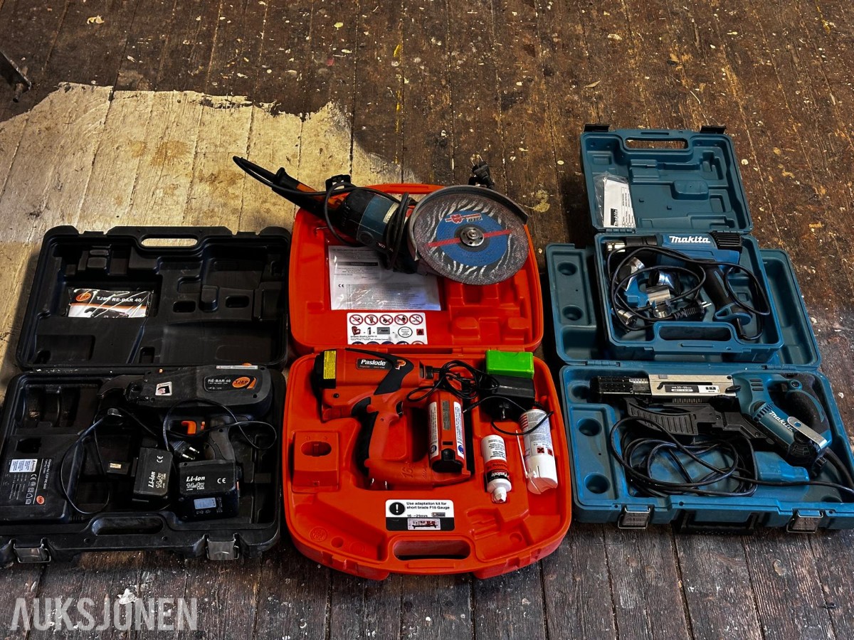Verktøypakke med Paslode, TJEP og Makita maskiner