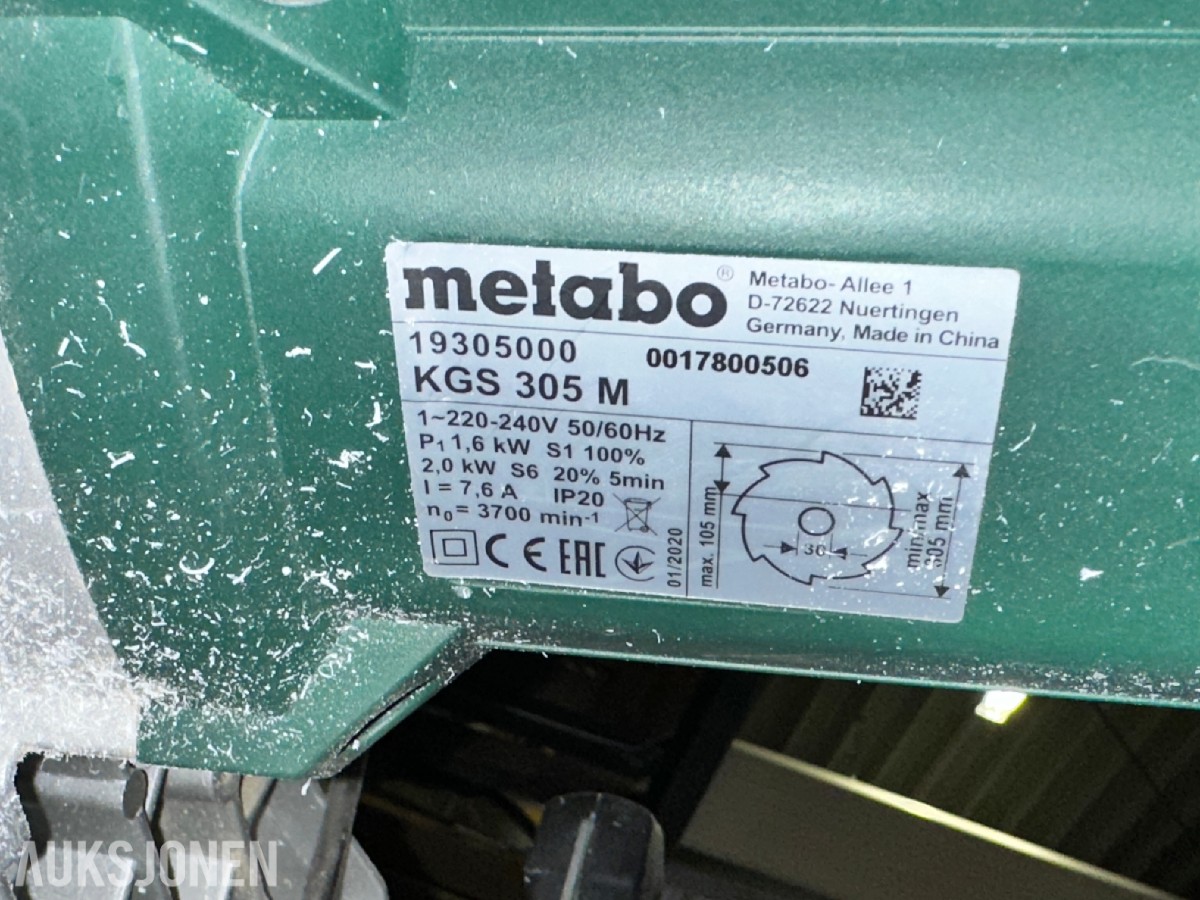 2020 Metabo KGS 305 M kapp- og gjærsag