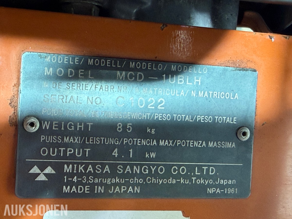 Mikasa MCD-1UBLH Asfaltsag / Betongsag
