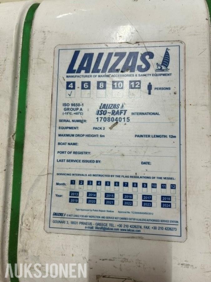 2017 Lalizas ISO-Raft - 4 personer