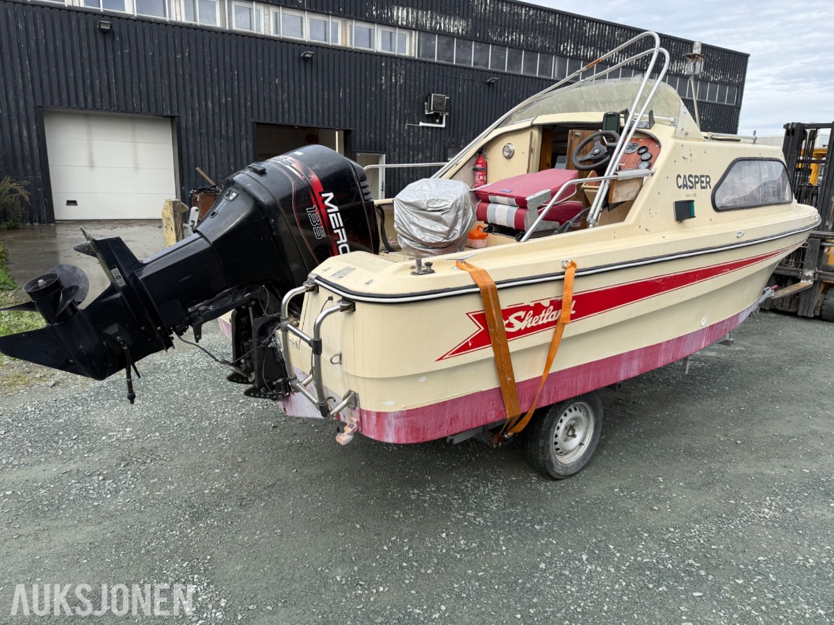 Shetland cabincruiser med Mercury 135 og Gaupen båthenger