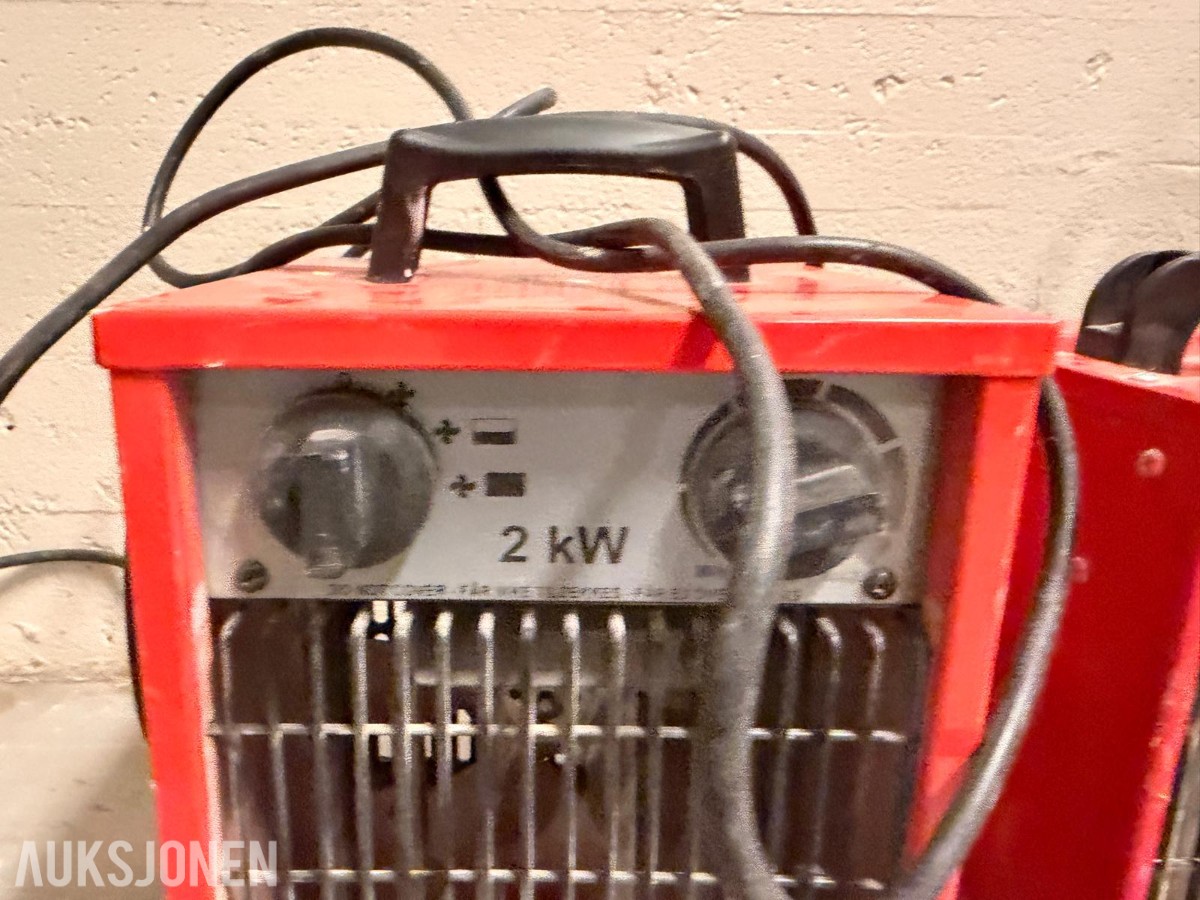 5 stk. Malmbergs/Bygg-Ström varmevifter 2–3,3 kW
