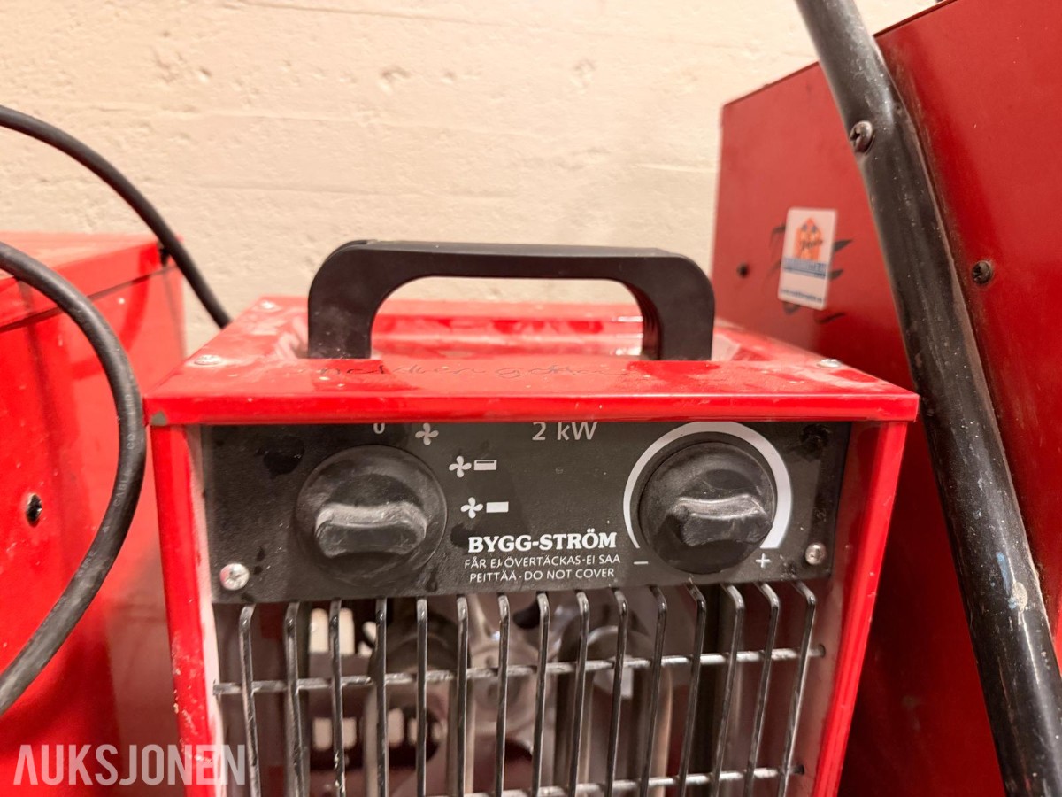 5 stk. Malmbergs/Bygg-Ström varmevifter 2–3,3 kW