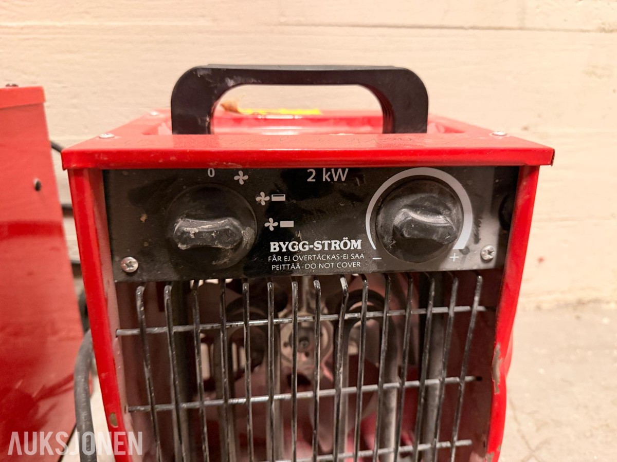 5 stk. Malmbergs/Bygg-Ström varmevifter 2–3,3 kW
