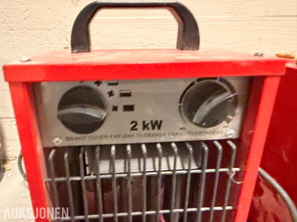 5 stk. Malmbergs/Bygg-Ström varmevifter 2–3,3 kW