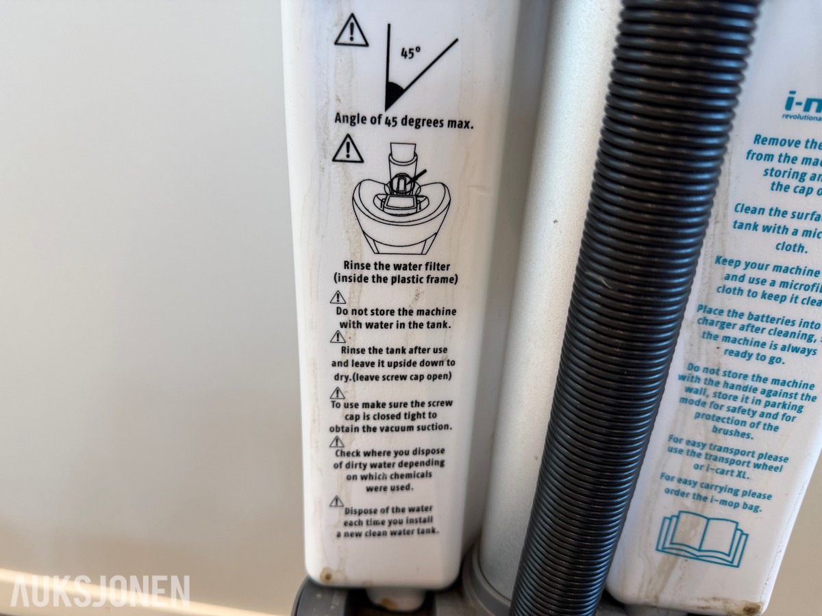 i-mop XL Plus gulvvaskemaskin m/ lader og 4 batteri