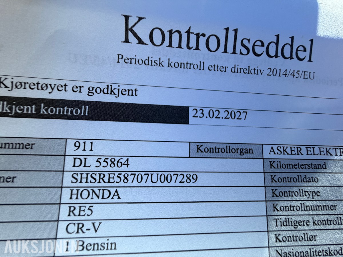 2007 Honda CR-V 2.0-150 4WD / Automat / Skinn / Ryggekamera / Servicehefte / EU-OK