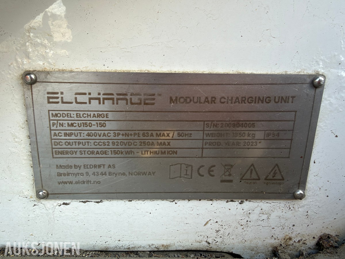 2023 ELCHARGE Modular Charging Unit - 150kWh hurtiglader