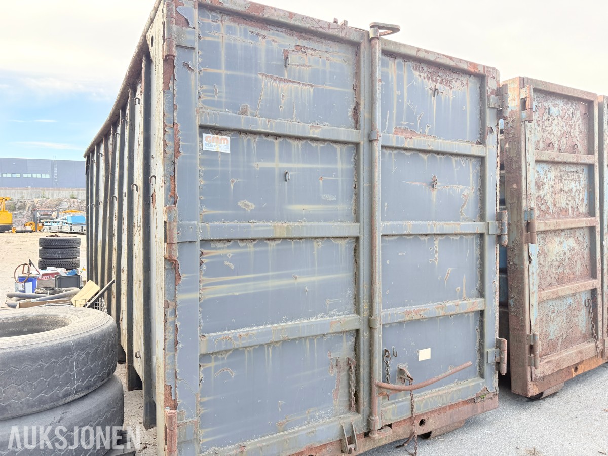 KROKKASSE / KROKCONTAINER - GMM ÅPEN STÅLCONTAINER - DØRER - STIGTRINN