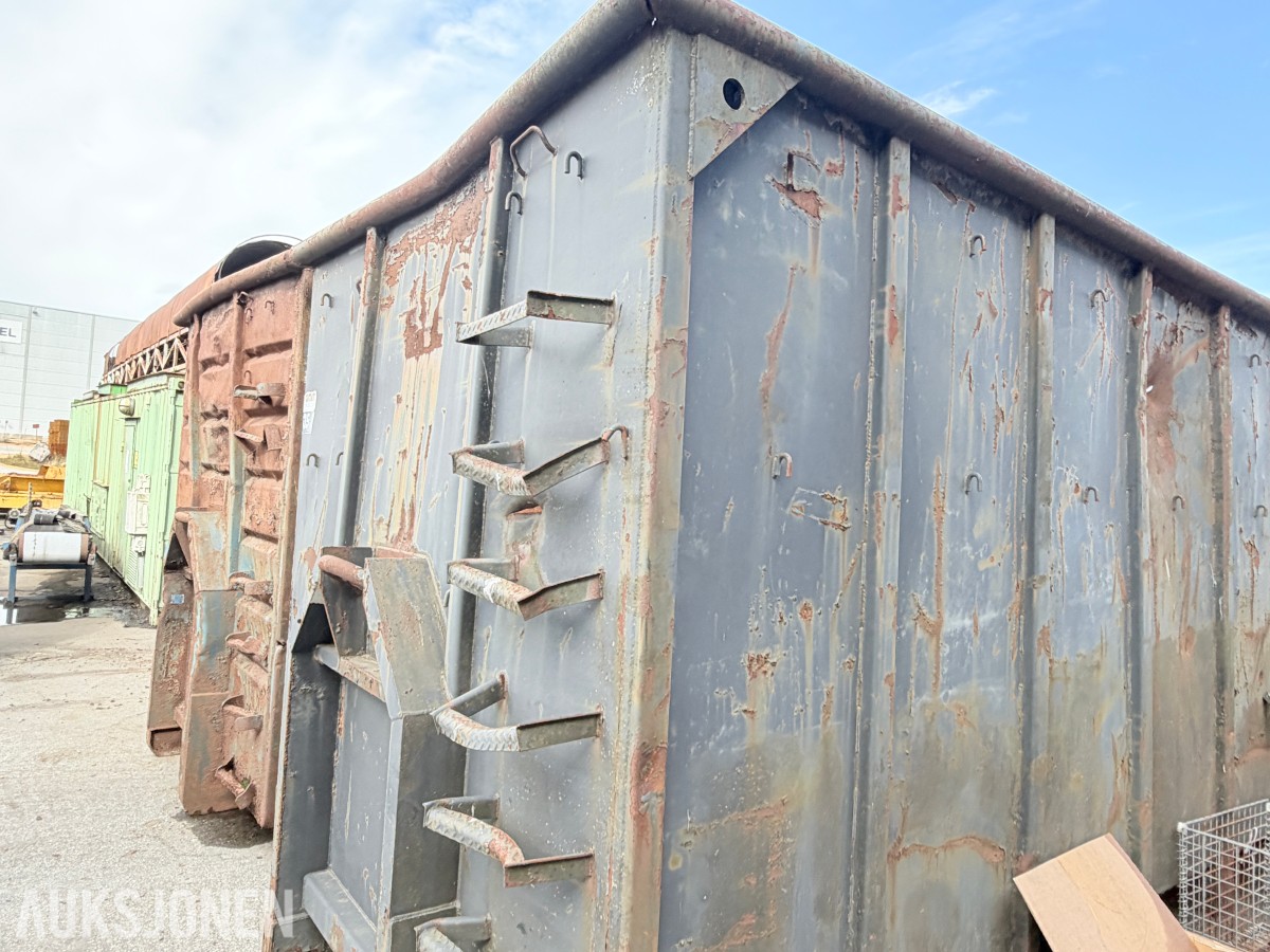 KROKKASSE / KROKCONTAINER - GMM ÅPEN STÅLCONTAINER - DØRER - STIGTRINN