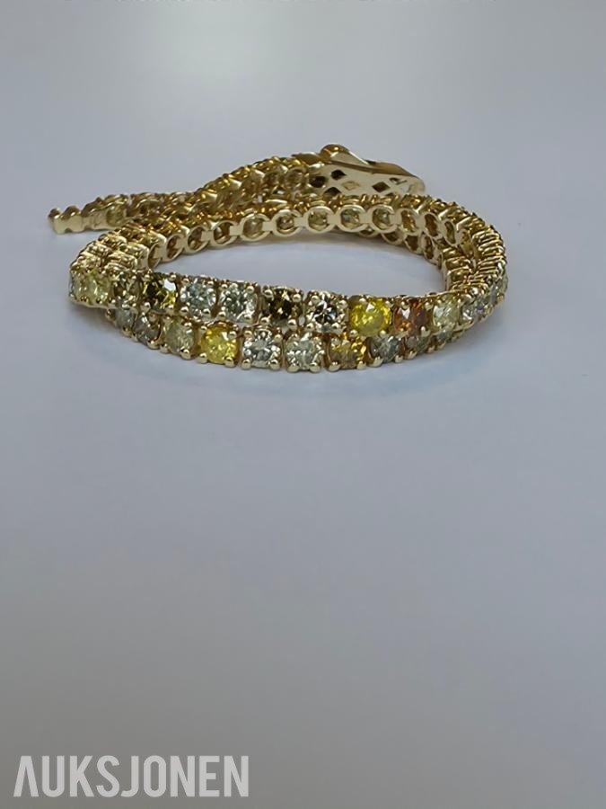 3.21CT DIAMANTARMBÅND I 14K GULL. NATURLIGE DIAMANTER! TAKSTBREV OG SERTIFIKAT!