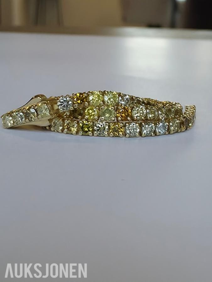 3.21CT DIAMANTARMBÅND I 14K GULL. NATURLIGE DIAMANTER! TAKSTBREV OG SERTIFIKAT!