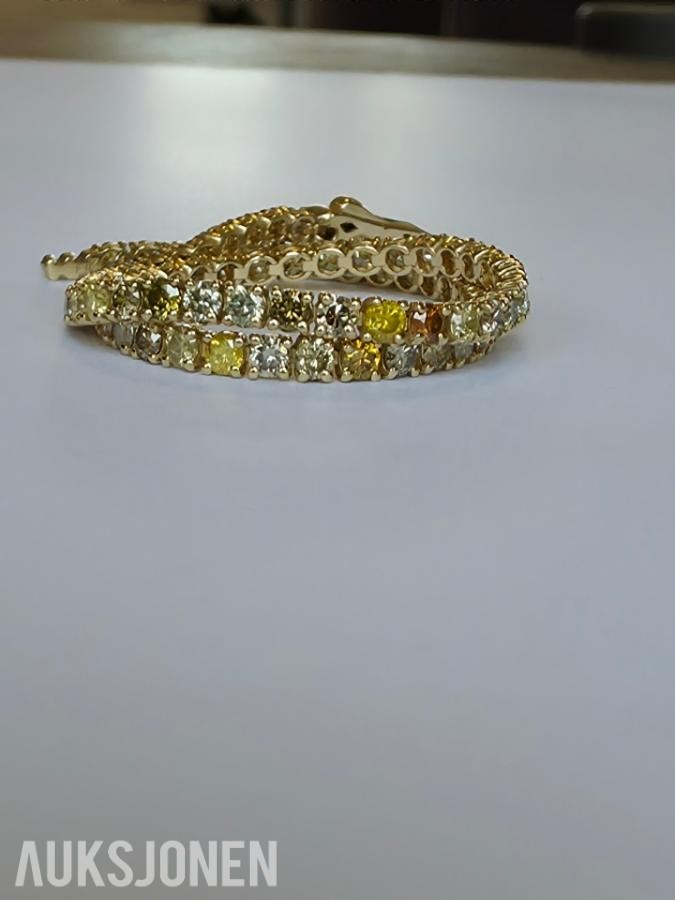 3.21CT DIAMANTARMBÅND I 14K GULL. NATURLIGE DIAMANTER! TAKSTBREV OG SERTIFIKAT!