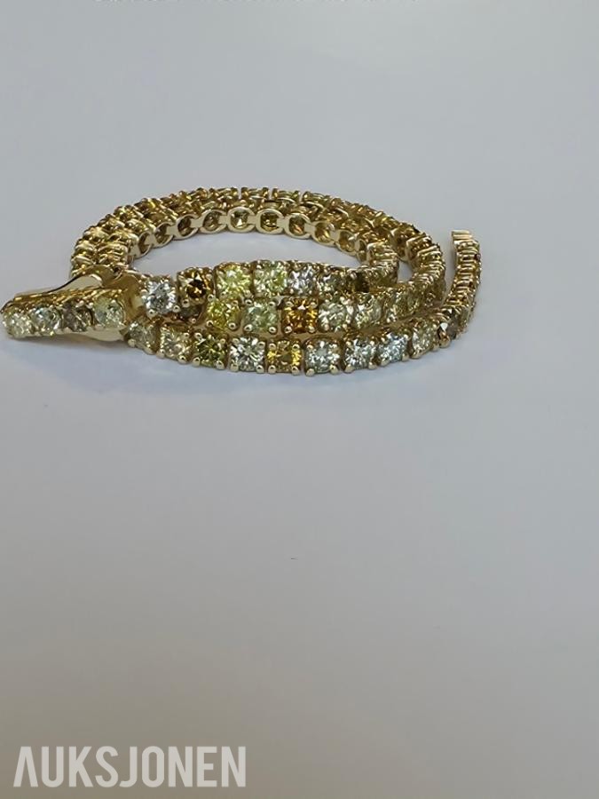 3.21CT DIAMANTARMBÅND I 14K GULL. NATURLIGE DIAMANTER! TAKSTBREV OG SERTIFIKAT!
