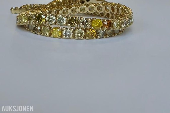 3.21CT DIAMANTARMBÅND I 14K GULL. NATURLIGE DIAMANTER! TAKSTBREV OG SERTIFIKAT!