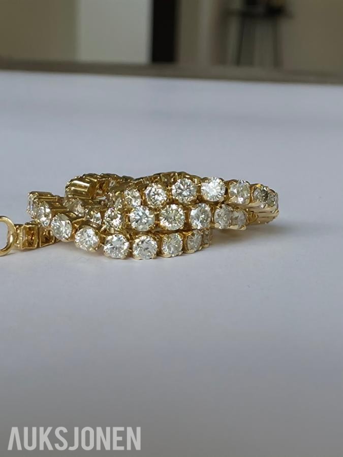 2.86CT DIAMANTARMBÅND I 14K GULL. NATURLIGE DIAMANTER! TAKSTBREV OG SERTIFIKAT!