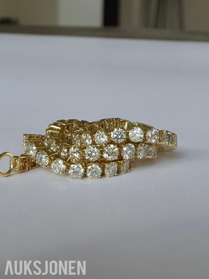 2.86CT DIAMANTARMBÅND I 14K GULL. NATURLIGE DIAMANTER! TAKSTBREV OG SERTIFIKAT!