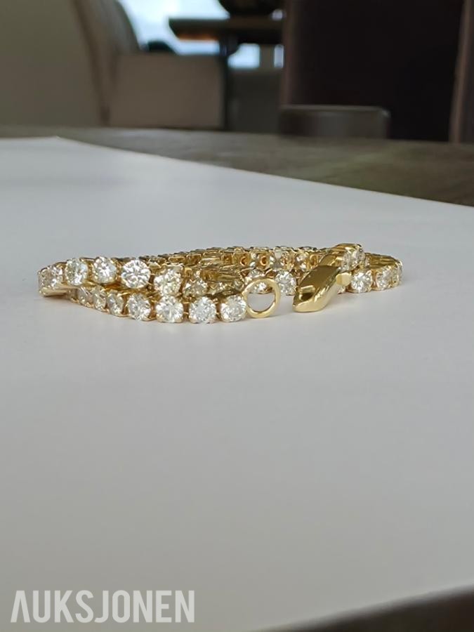 2.86CT DIAMANTARMBÅND I 14K GULL. NATURLIGE DIAMANTER! TAKSTBREV OG SERTIFIKAT!