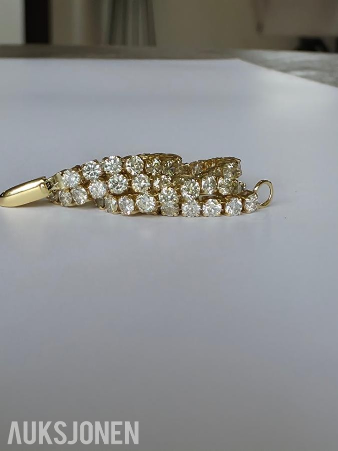 2.86CT DIAMANTARMBÅND I 14K GULL. NATURLIGE DIAMANTER! TAKSTBREV OG SERTIFIKAT!