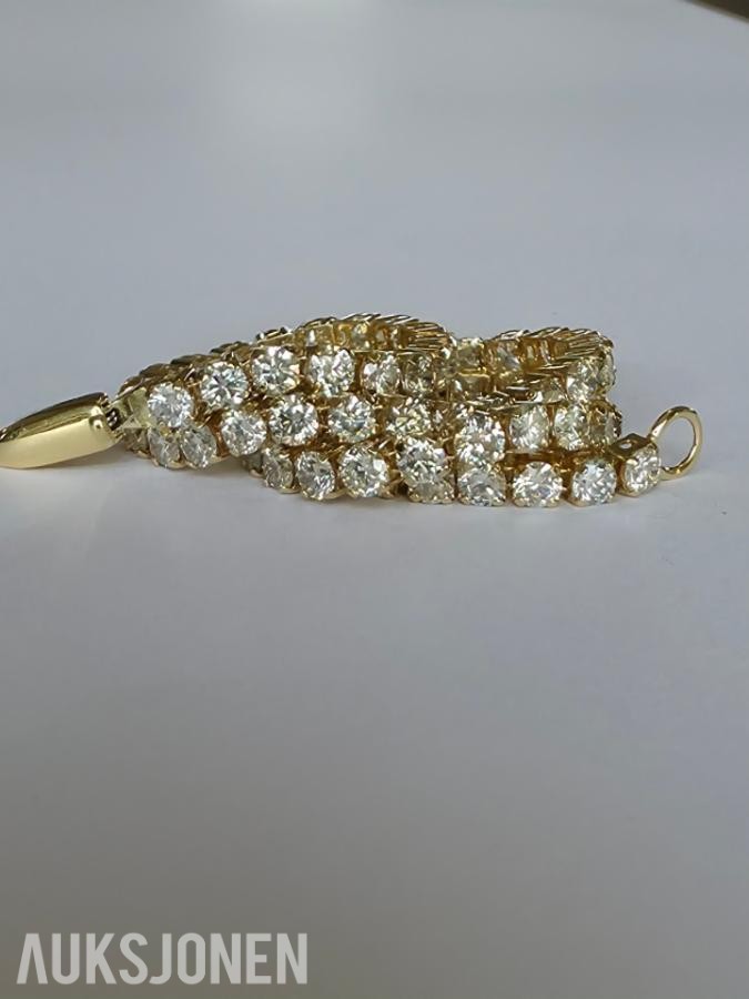 2.86CT DIAMANTARMBÅND I 14K GULL. NATURLIGE DIAMANTER! TAKSTBREV OG SERTIFIKAT!