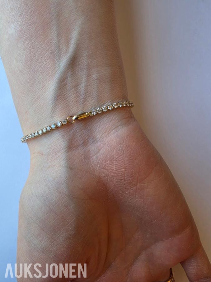 2.86CT DIAMANTARMBÅND I 14K GULL. NATURLIGE DIAMANTER! TAKSTBREV OG SERTIFIKAT!