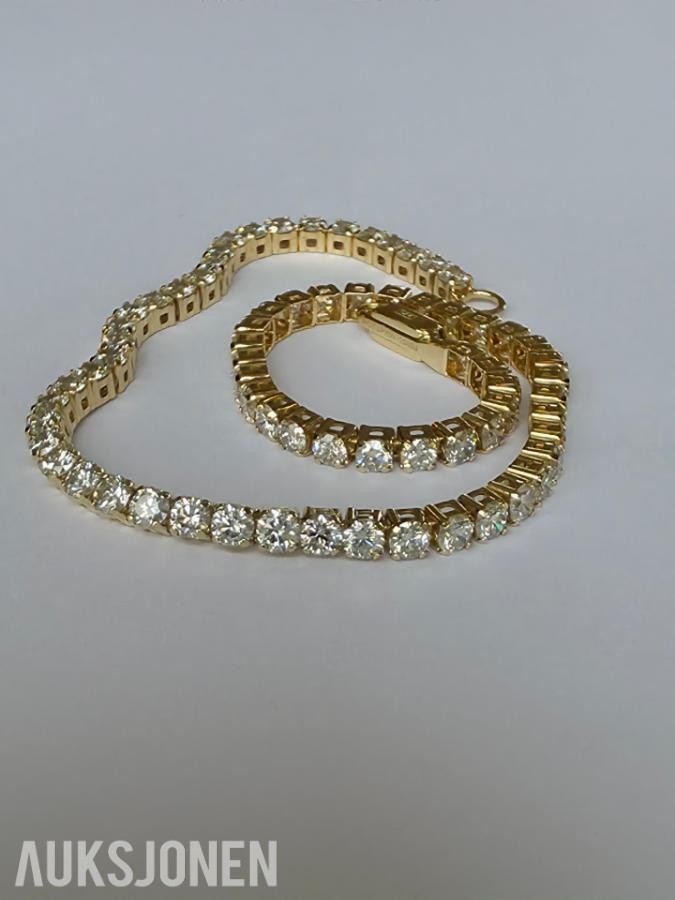 2.86CT DIAMANTARMBÅND I 14K GULL. NATURLIGE DIAMANTER! TAKSTBREV OG SERTIFIKAT!