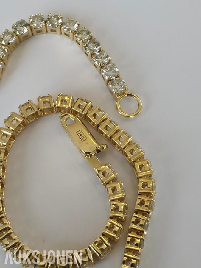 2.86CT DIAMANTARMBÅND I 14K GULL. NATURLIGE DIAMANTER! TAKSTBREV OG SERTIFIKAT!