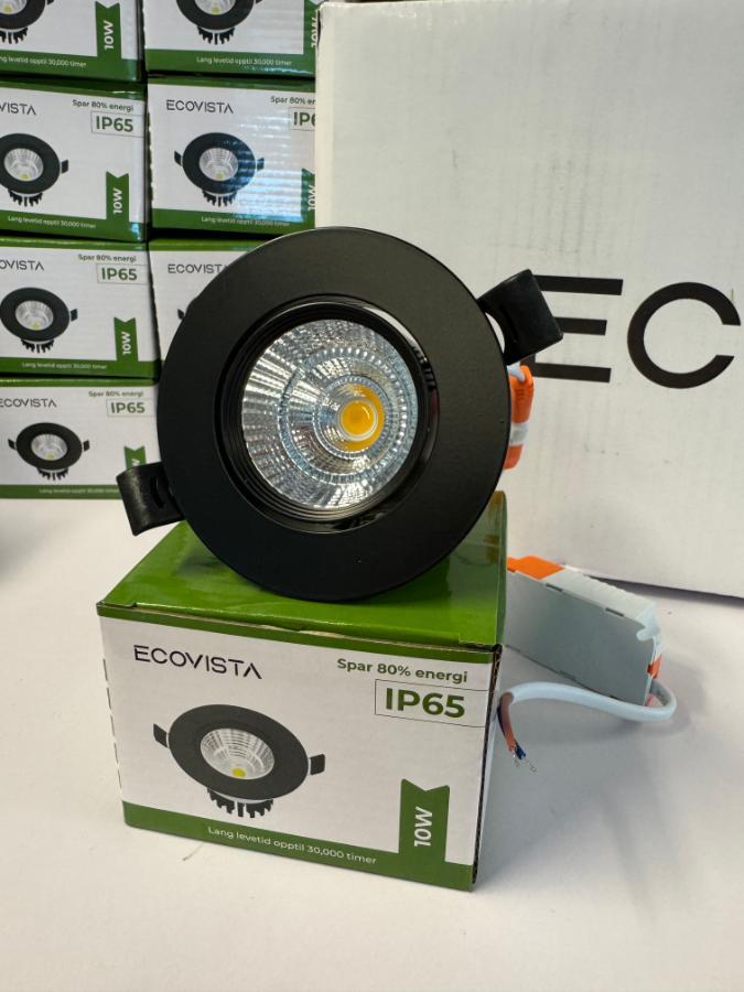 60stk 10w Ecovista Dimbare Led Spotter BLACK EDITION! Helt nye moderne og kvalitets Led spotter! Ecovista