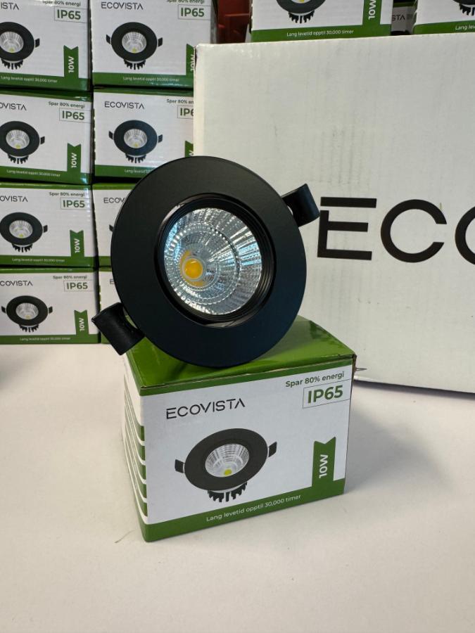 60stk 10w Ecovista Dimbare Led Spotter BLACK EDITION! Helt nye moderne og kvalitets Led spotter! Ecovista