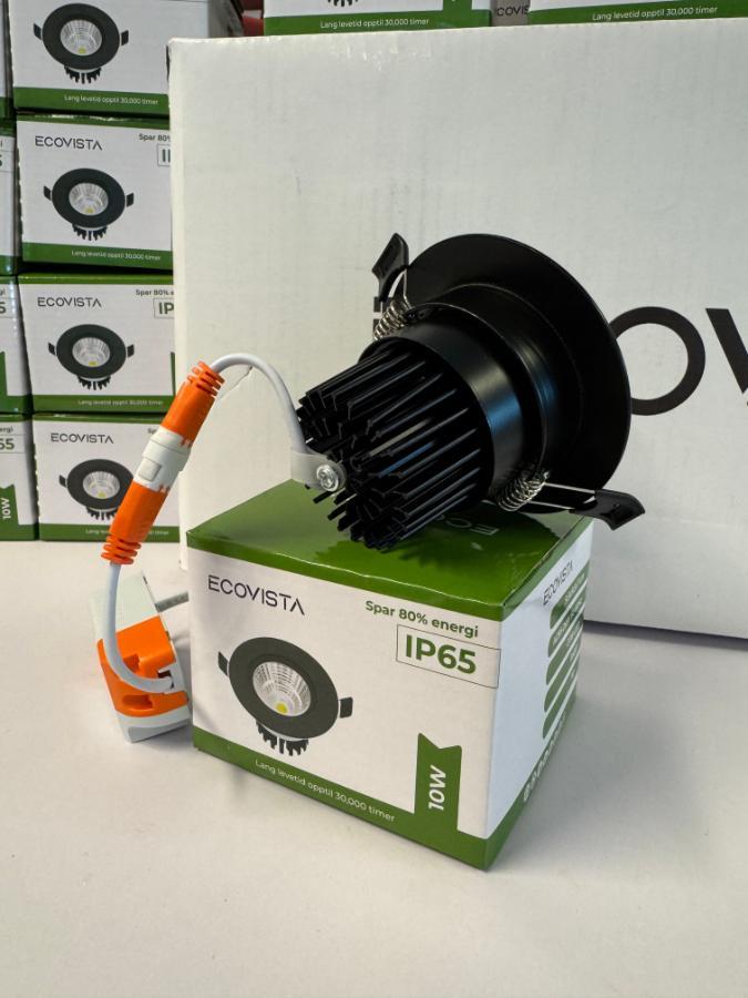 60stk 10w Ecovista Dimbare Led Spotter BLACK EDITION! Helt nye moderne og kvalitets Led spotter! Ecovista